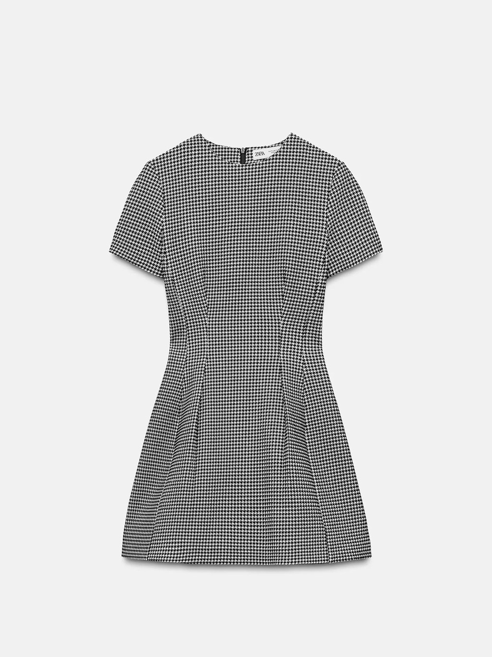 Zara Black & White Houndstooth Mini Dress